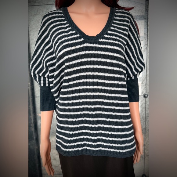 Express Sweaters - Express Navy and White Knit Sweater